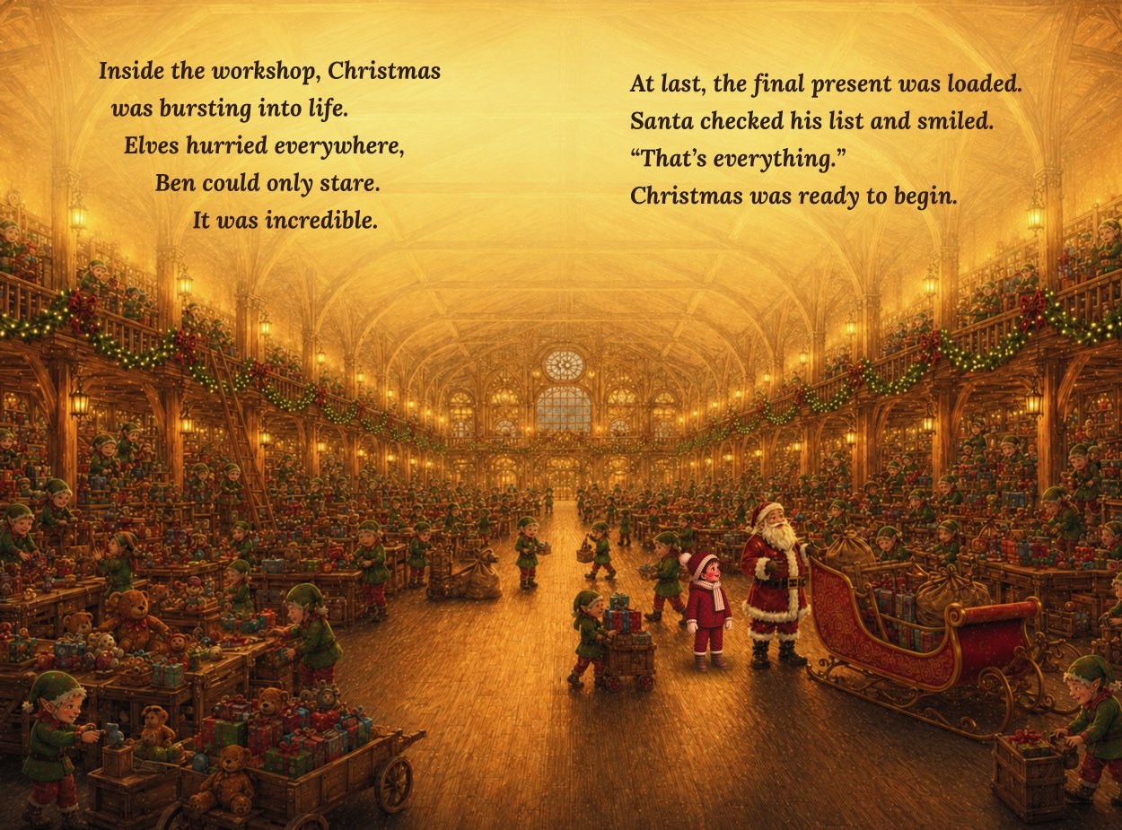 Inside the workshop, Christmas bursts into life.